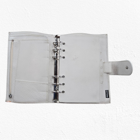 Moterm Ivory Personal 6-Ring Leather Planner Organizer Binder Planner Binder - Picture 4 of 10